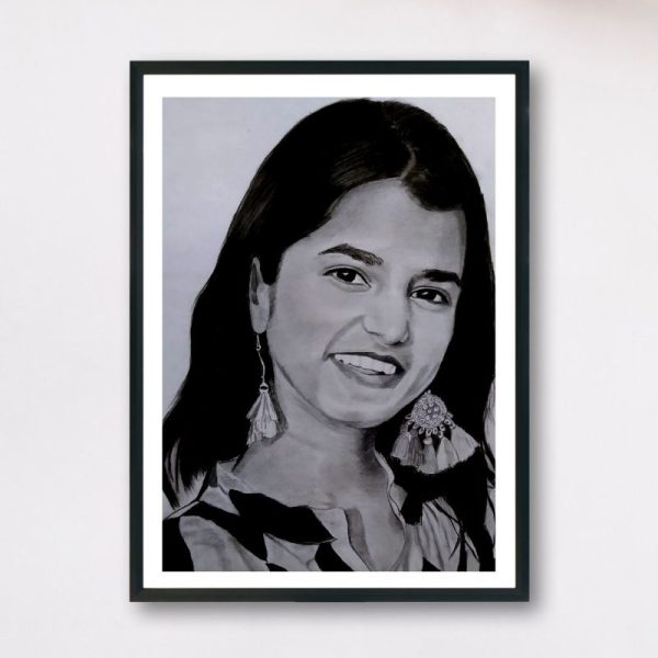 Maithili Thakur Pencil sketch